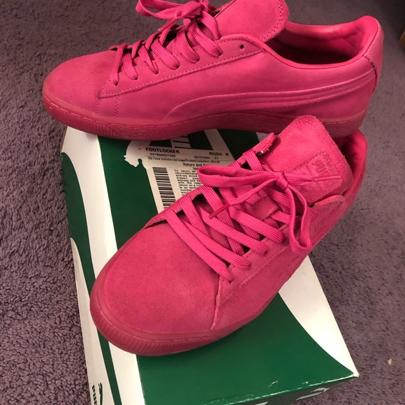 puma suede emboss iced red